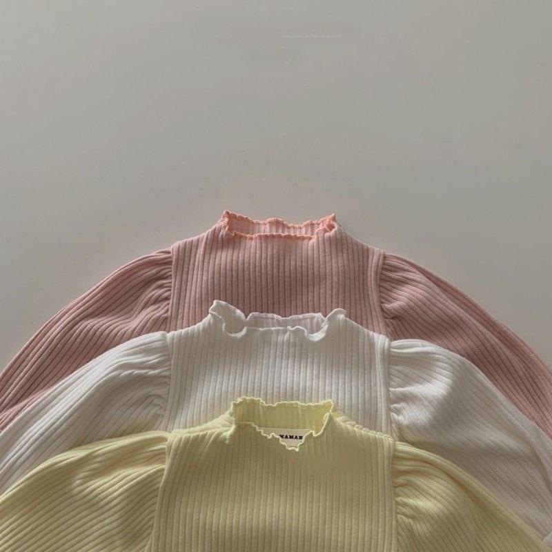 韓版童裝 嬰幼兒 秋冬寶寶 柔軟親膚 木耳領 立領 純色連身內搭衣 內搭包屁衣 時尚泡泡袖 爬服哈衣-細節圖6