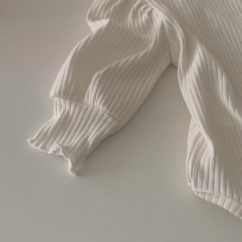 韓版童裝 嬰幼兒 秋冬寶寶 柔軟親膚 木耳領 立領 純色連身內搭衣 內搭包屁衣 時尚泡泡袖 爬服哈衣-細節圖8