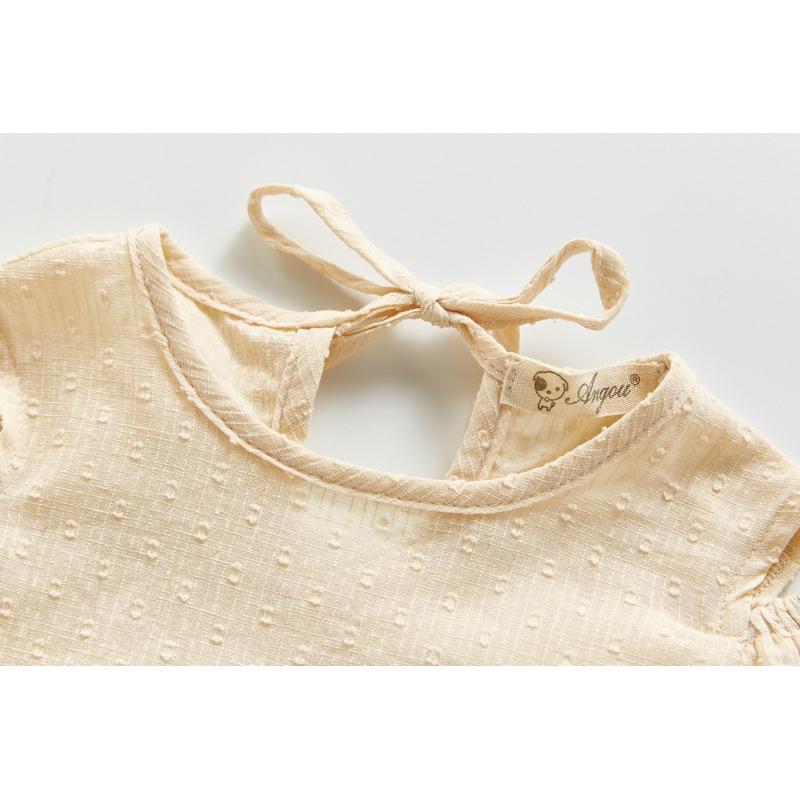 夏季女寶寶 露肩 棉麻透氣 舒適 甜美包屁衣 露肩飛袖 休閒連體衣-細節圖5