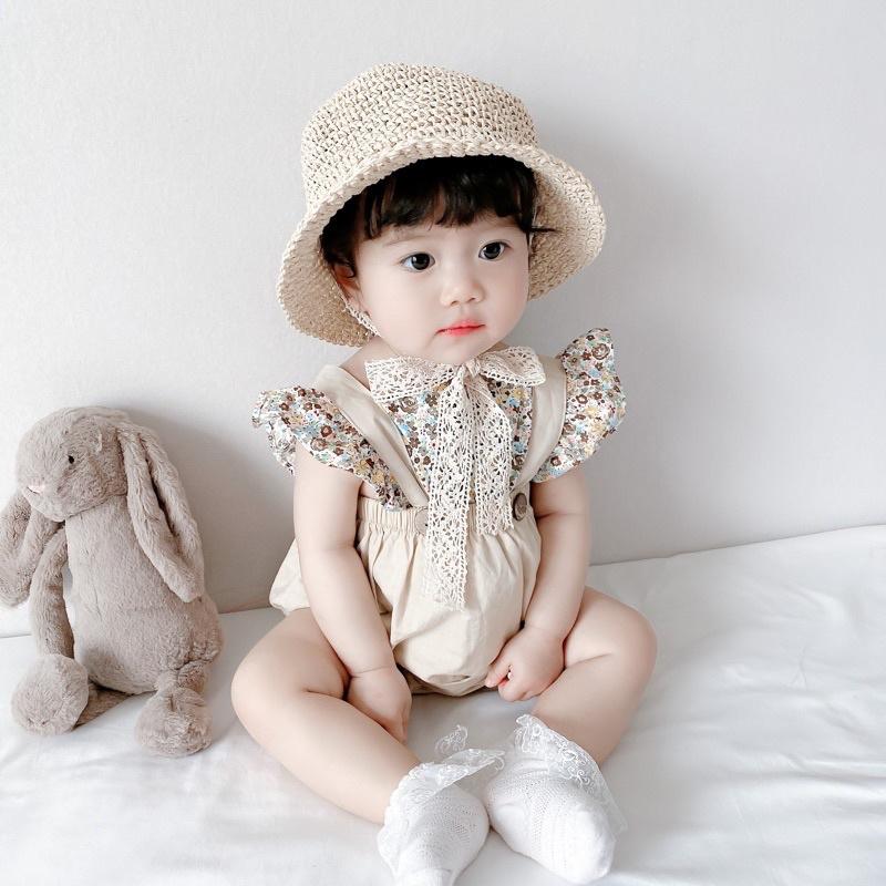 嬰兒假兩件式露背包屁衣 黃色點點寶寶衣服 新生兒吊帶褲哈衣嬰兒服飾 點點波點三角爬服ins幼儿-細節圖5