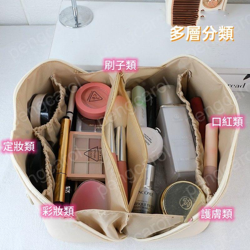 (台灣現貨出貨)大容量化妝包 收納包 ins化妝包 風琴化妝包 旅行化妝包 化妝袋 防水洗漱包-細節圖4
