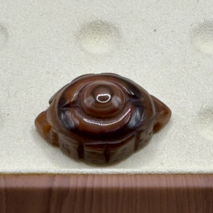 DIY 手作系列 天然原礦雕刻 紅天眼 招財小天眼 一葉成名 老雕刻 雕刻天珠 老礦石 老珠 九頁岩 天然西藏原礦-細節圖2