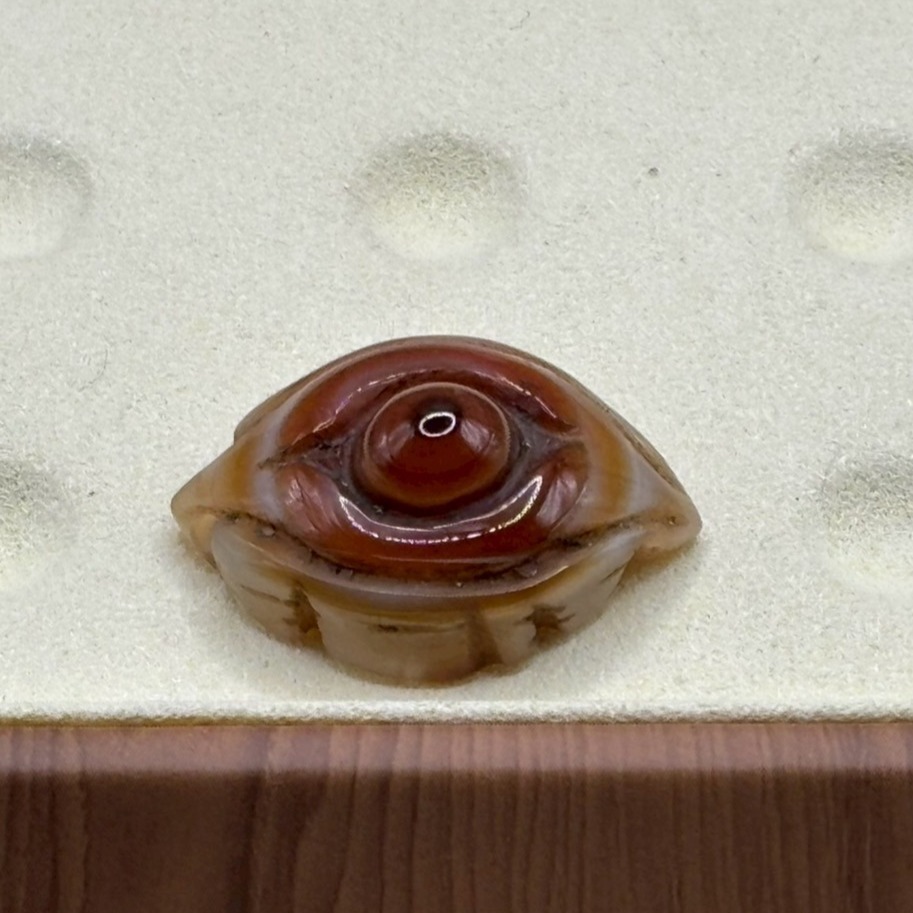 DIY 手作系列 天然原礦雕刻 紅天眼 招財小天眼 一葉成名 老雕刻 雕刻天珠 老礦石 老珠 九頁岩 天然西藏原礦-細節圖4