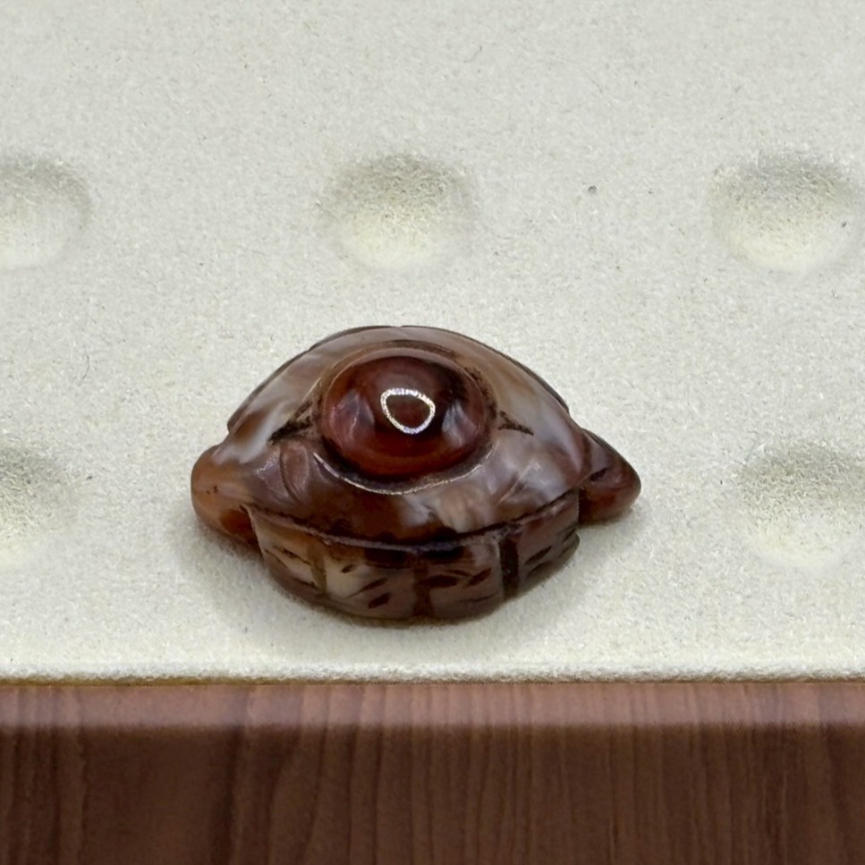 DIY 手作系列 天然原礦雕刻 紅天眼 招財小天眼 一葉成名 老雕刻 雕刻天珠 老礦石 老珠 九頁岩 天然西藏原礦-細節圖5