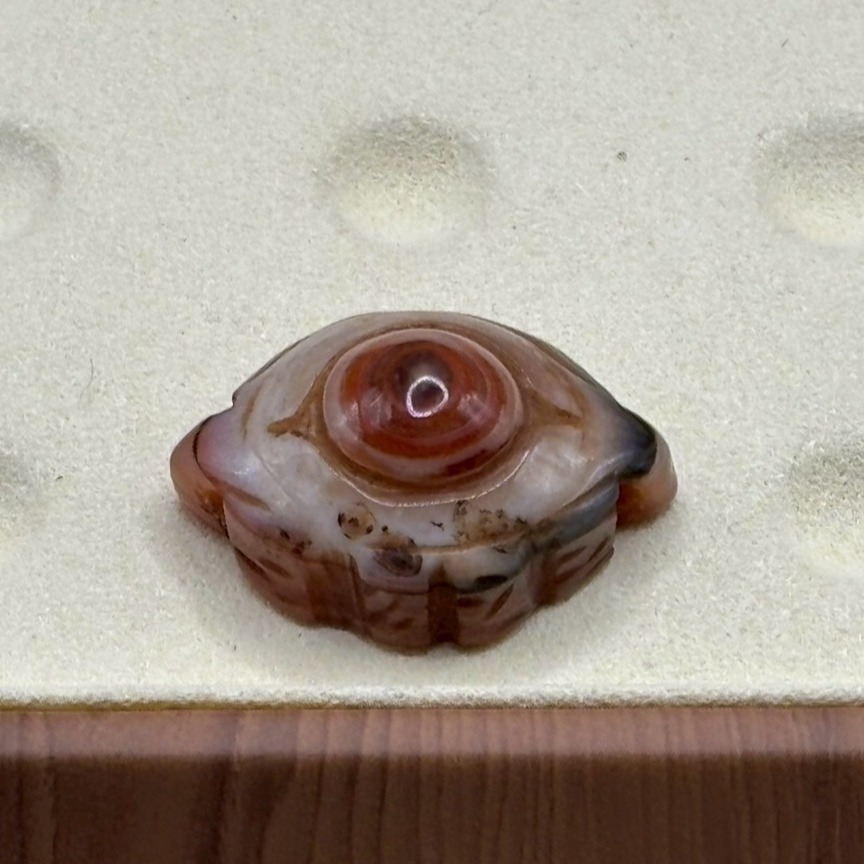 DIY 手作系列 天然原礦雕刻 紅天眼 招財小天眼 一葉成名 老雕刻 雕刻天珠 老礦石 老珠 九頁岩 天然西藏原礦-細節圖7