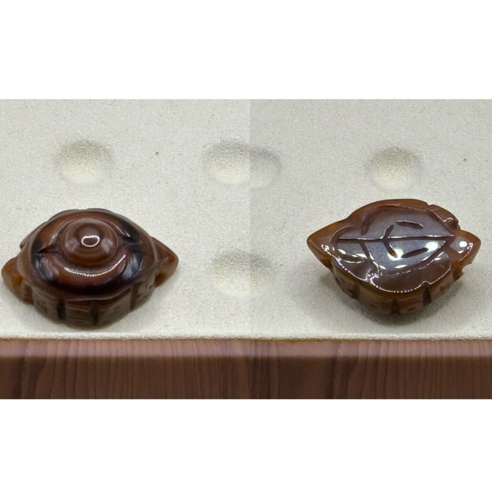 DIY 手作系列 天然原礦雕刻 紅天眼 招財小天眼 一葉成名 老雕刻 雕刻天珠 老礦石 老珠 九頁岩 天然西藏原礦-規格圖11