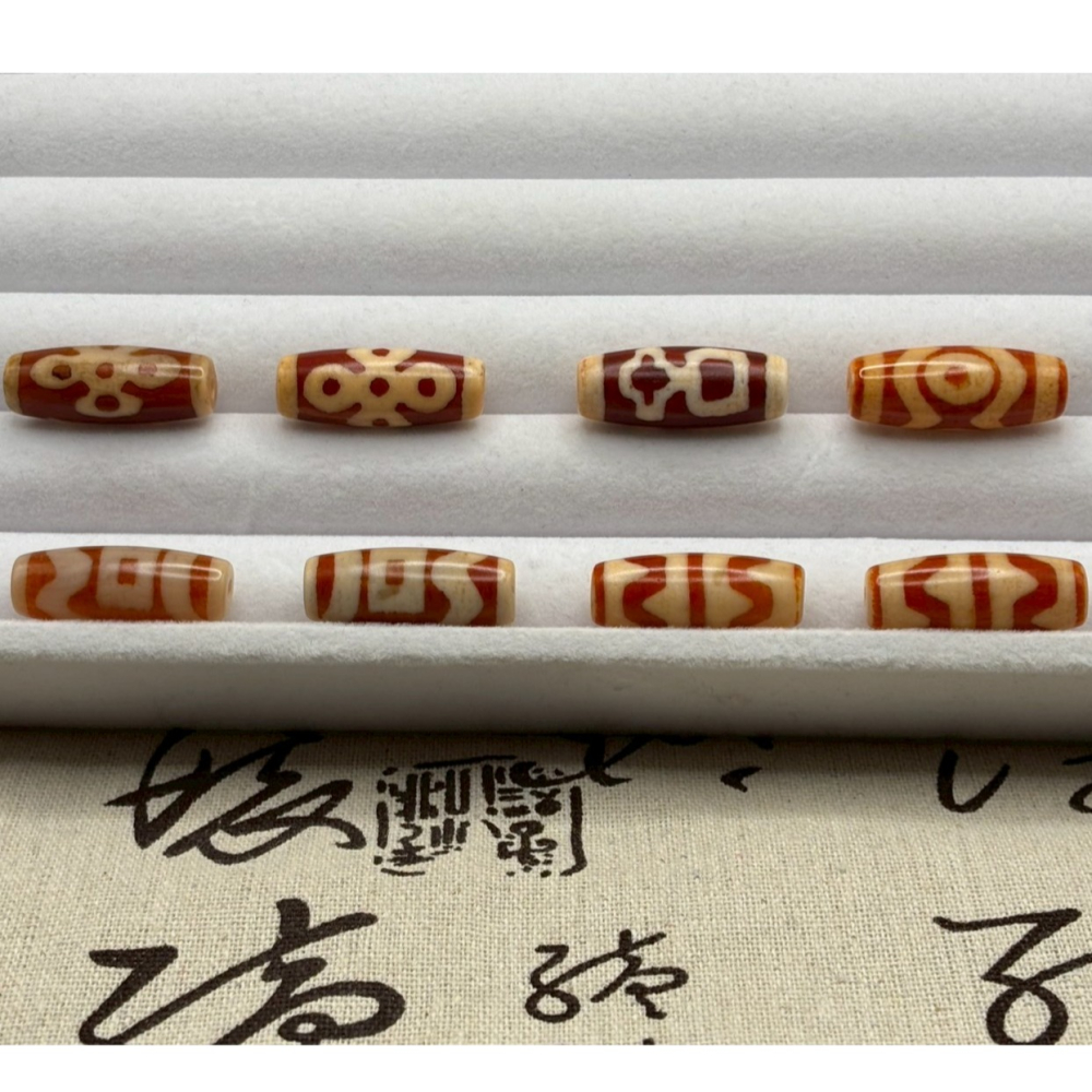 DIY手作系列增息懷諸雙虎牙閃電五眼財神三眼財神珠天珠圖騰藏傳西藏天