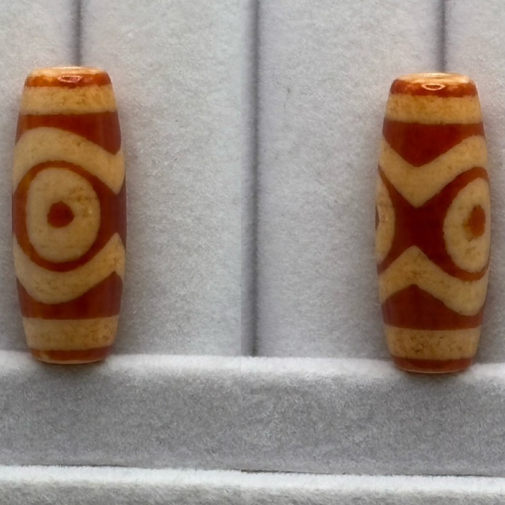 DIY手作系列增息懷諸雙虎牙閃電五眼財神三眼財神珠天珠圖騰藏傳西藏天