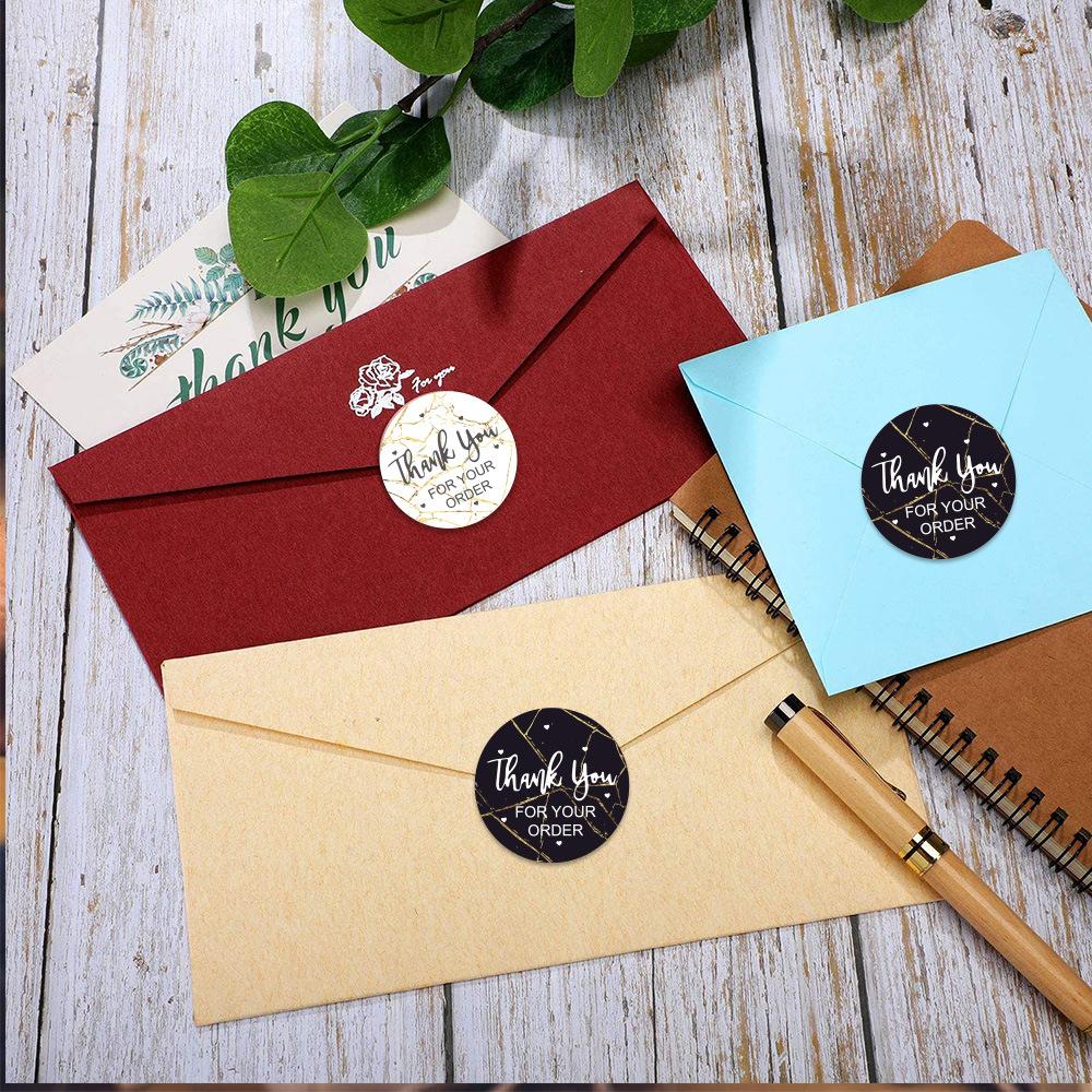 (FAN SHOP 現貨)封口貼紙 圓形貼紙 花卉謝謝貼紙 500個/卷 包裝貼紙 Thank you貼紙 禮物貼紙-細節圖5