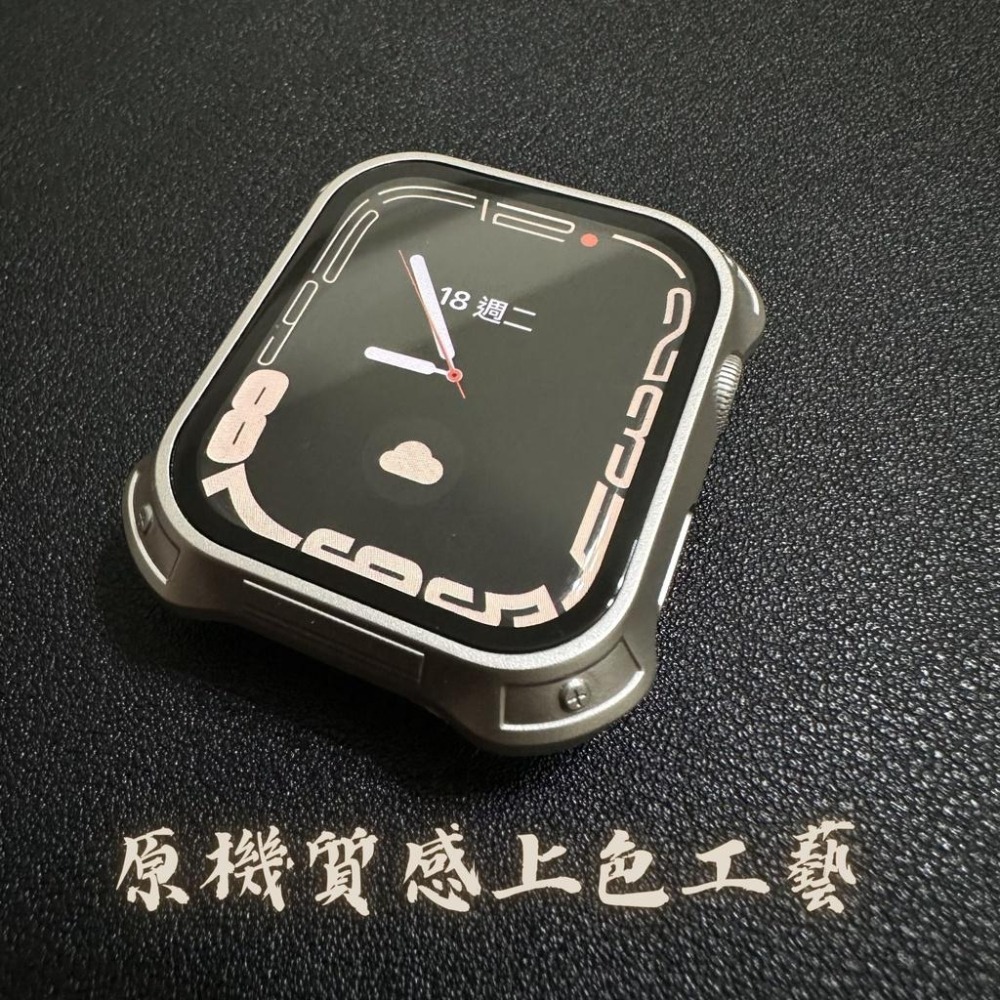 Apple watch 一體式保護殼 盔甲 殼膜一體 保護套 蘋果手錶 9 8 7 45mm 41mm 適用 玻璃保護-細節圖2