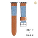 台灣現貨 帆布牛仔真皮錶帶 Apple watch87654321SE 適用 38/40/41 42/44/45/49-規格圖9