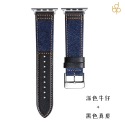 台灣現貨 帆布牛仔真皮錶帶 Apple watch87654321SE 適用 38/40/41 42/44/45/49-規格圖9