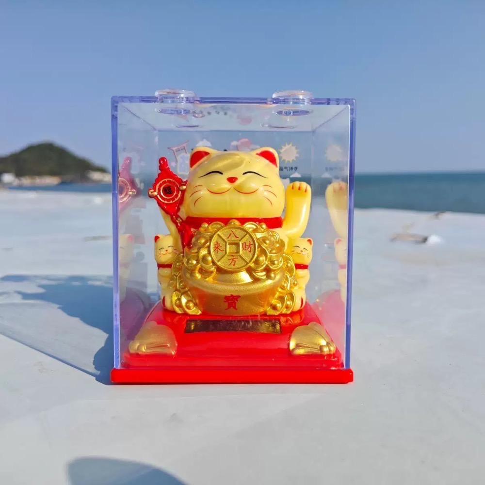 太陽能擺件-好運福氣招財貓（樂高）-規格圖1