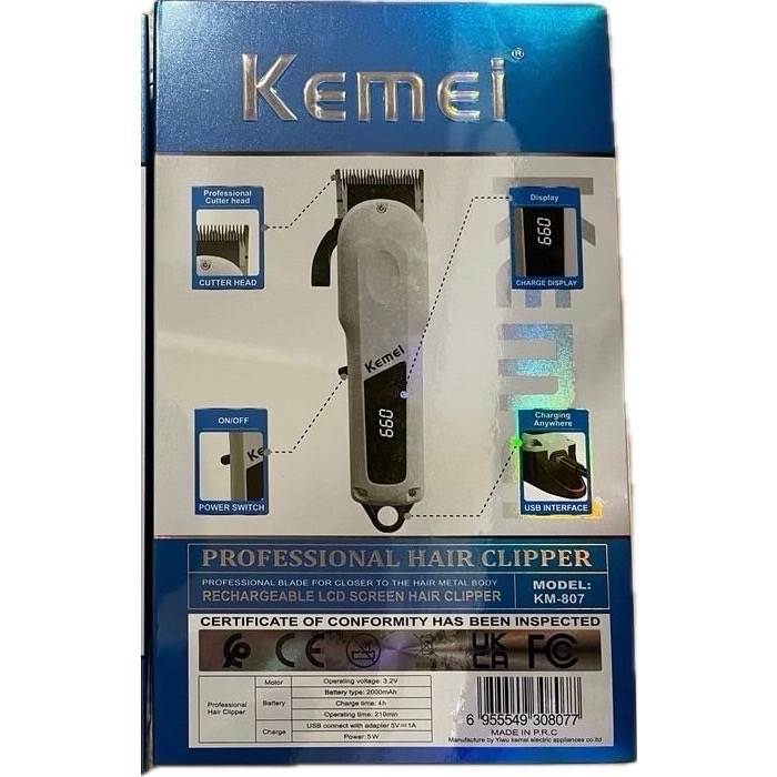 科美Kemei KM-807 無線專業充電理髮器-細節圖2
