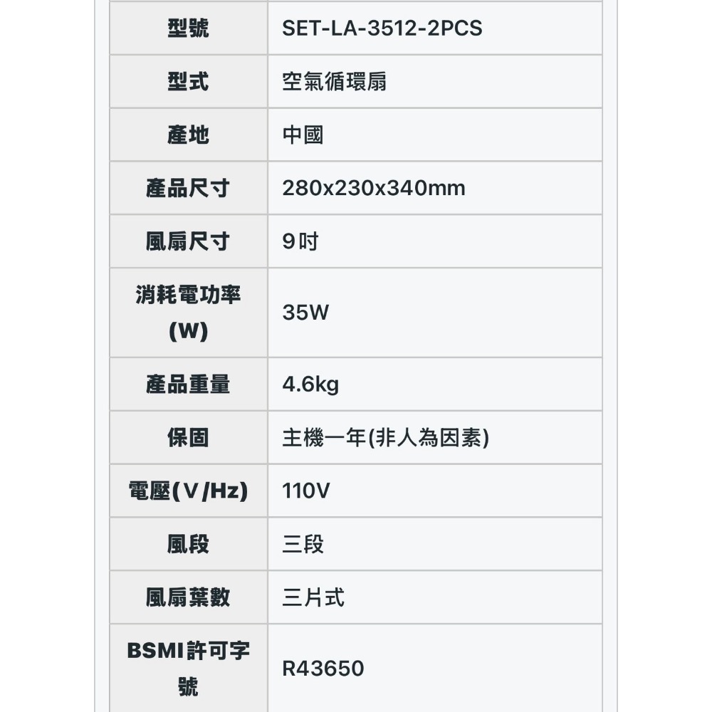 LAPOLO 蘭普諾 9吋廣角空氣循環扇 LA-3512-細節圖8