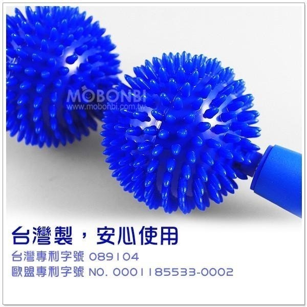 【摩邦比】專利雙滾輪刺球按摩棒 背部頸部按摩器指壓瑜珈棒按摩身體滾輪棒瑜伽母親節禮物棒-細節圖2