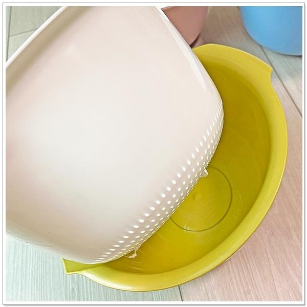 【摩邦比】台灣製瀝水籃3L 圓雙層滴水籃 雙層滴水 瀝水籃 洗菜籃 洗水果 水果籃-細節圖2