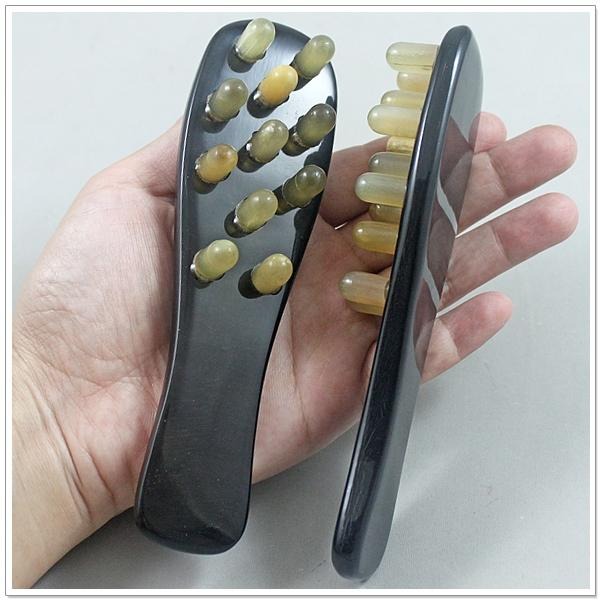 【摩邦比】11丁顆粒牛角梳(小) 牛角盤/頭皮按摩/牛角梳/刮痧板/背部按摩/穴道按摩/原始點/經絡按摩/點穴T-A33-細節圖5