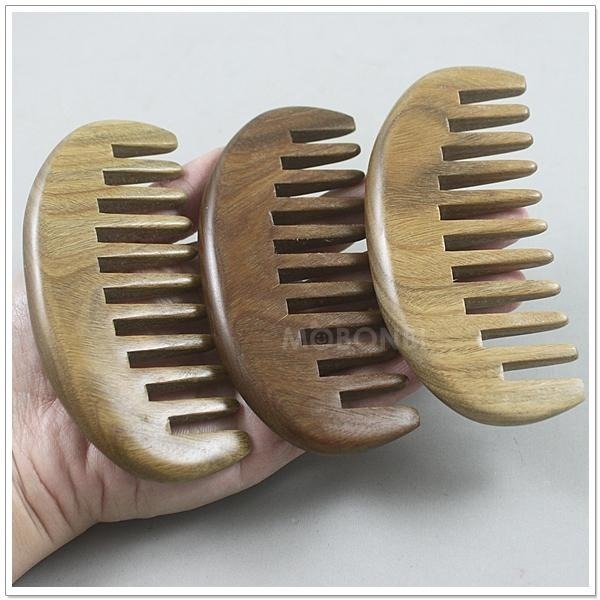 【摩邦比】天然綠檀梳 綠檀木梳 頭皮按摩 檀香木梳 原木梳 禮物 綠檀梳 檀香梳 原始點T-W55-細節圖4