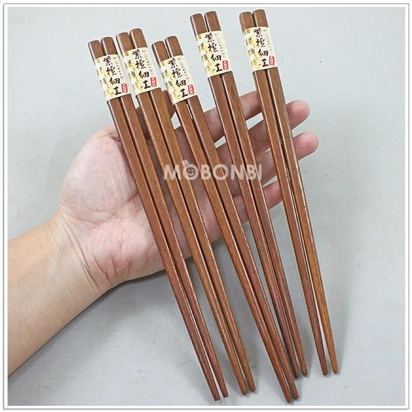 【摩邦比】皇家紫檀筷(10雙入) 原木筷 公筷 衛生筷 環保筷 B-6342-細節圖2