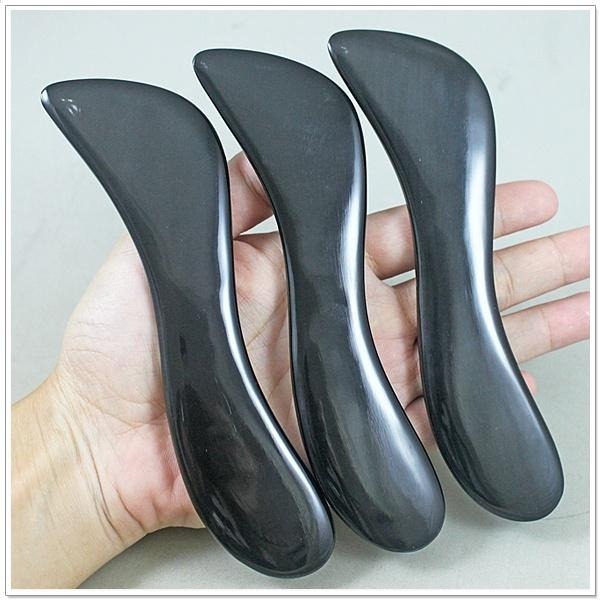 【摩邦比】黑S形牛角刮痧棒 刮痧 刮痧片 刮痧棒 刮痧器 刮腿 雕塑 刮手臂 瘦腿板 保健 原始點T-A35-細節圖3