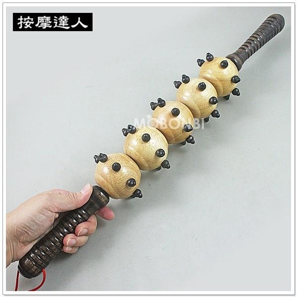 【摩邦比】橡木五滾球按摩器 滾輪棒按摩棒健康滾輪瑜伽滾輪腰椎按摩女人我最大大腿按摩棒小腿按摩器M-123-細節圖3