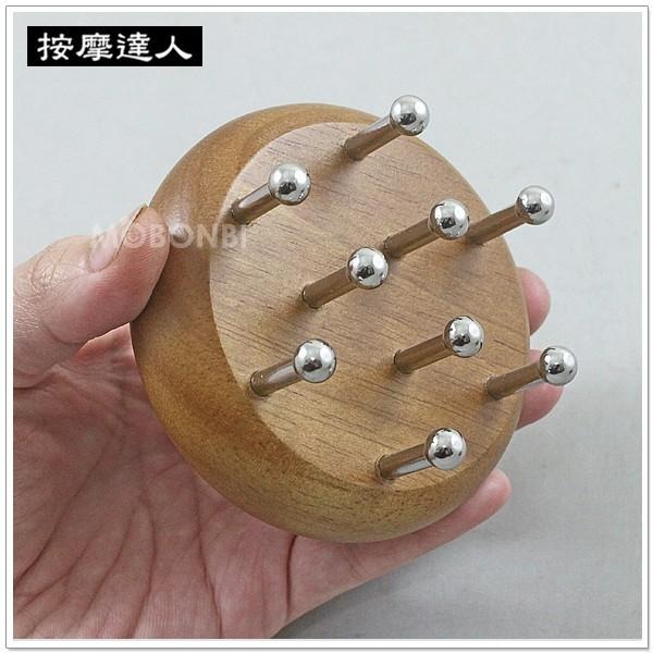 【摩邦比】橡木三珠九丁按摩器 滾輪按摩器頭皮按摩穴道按摩身體按摩穴道按摩肩頸按摩瘦腿刮痧原始點團購批發M-118-細節圖3