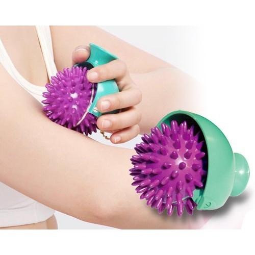 【摩邦比】台灣製360度旋轉按摩器 背部按摩 腿部按摩 腳底按摩 原始點 刺蝟球 統感觸覺球 AMH-01-細節圖2