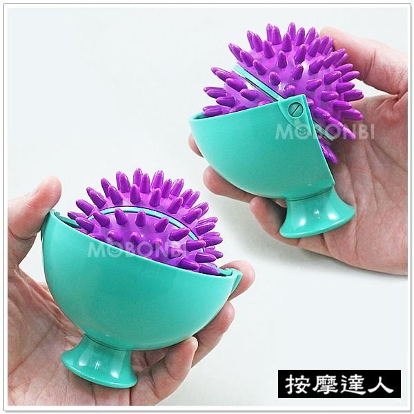 【摩邦比】台灣製360度旋轉按摩器 背部按摩 腿部按摩 腳底按摩 原始點 刺蝟球 統感觸覺球 AMH-01-細節圖4