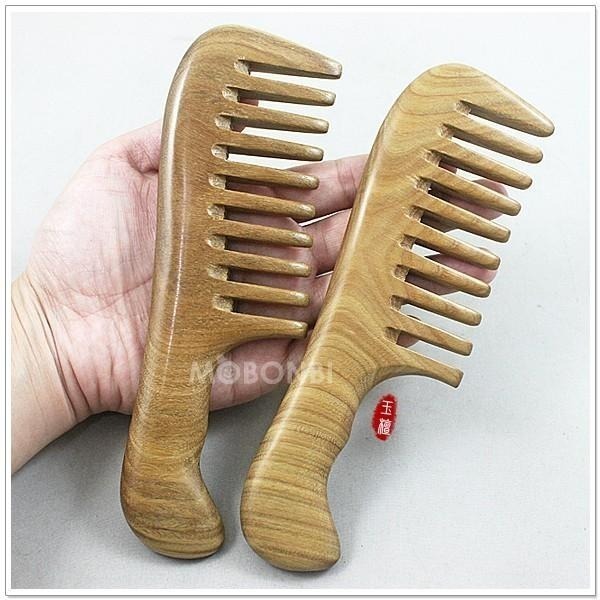 【摩邦比】綠檀木梳 一體成形 綠檀梳 頭皮按摩 頭皮保健 原木梳 手工製品禮物 玉檀梳T-W45-細節圖3