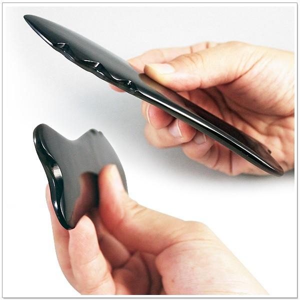 【摩邦比】魚型牦牛角刮痧板(黑) 刮痧片 刮痧棒 刮痧器 刮腿 雕塑 刮手臂刮腿板保健T-B33-細節圖2