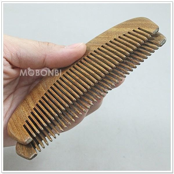 【摩邦比】天然綠檀木梳 玉檀梳 綠檀梳 頭皮按摩 頭皮保健 原木梳 生日禮物 交換禮物 聖誕禮物T-W13-細節圖2