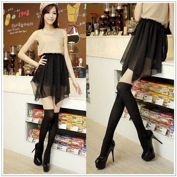 【摩邦比】上膚下黑拼接假膝上襪加大大尺碼褲襪(XL-4XL) 大尺碼絲襪 孕婦襪 孕婦褲襪絲襪-細節圖3