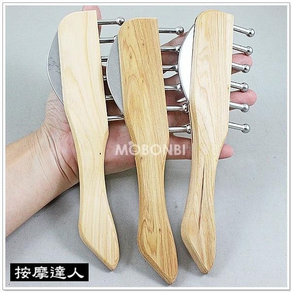 【摩邦比】加長型檜木雙刮按摩器 經絡按摩梳／頭部按摩 頭皮按摩 按摩梳子 經絡按摩梳 頭部按摩 經絡梳 頭刮M-42-細節圖3