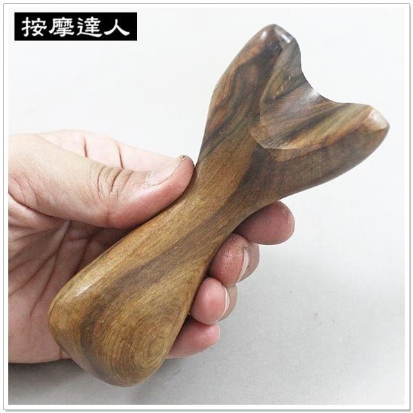 【摩邦比】梢楠木檀香Y型無痕按摩器 肖楠木頭皮按摩穴道按摩刮痧片刮痧棒指壓推拿原始點歡迎團購批發M-24-細節圖2