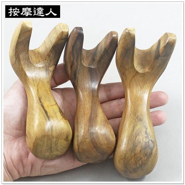 【摩邦比】梢楠木檀香Y型無痕按摩器 肖楠木頭皮按摩穴道按摩刮痧片刮痧棒指壓推拿原始點歡迎團購批發M-24-細節圖5