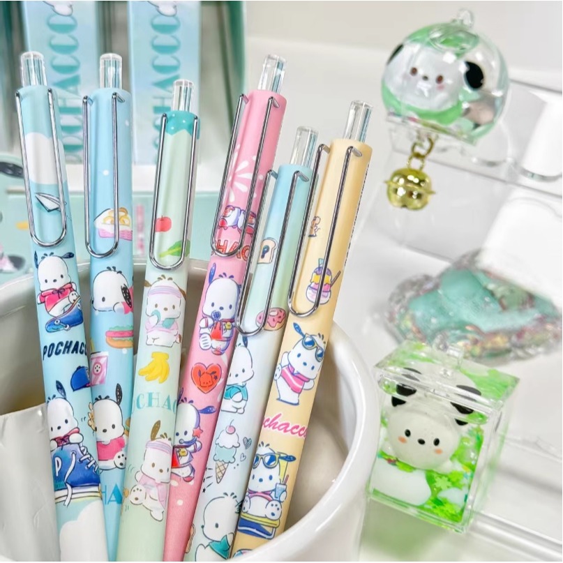 NO.1205 三麗鷗 帕恰狗 POCHACCO 中性筆 按動 中性筆 k35限定考試 黑筆 0.5mm 快乾 速寫-規格圖4