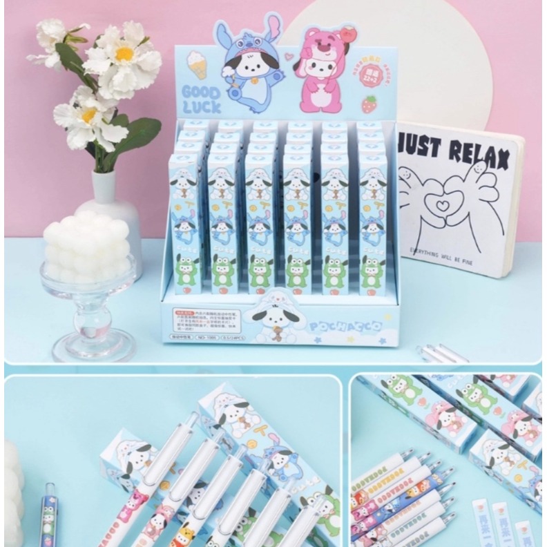 NO.1005 帕恰狗 Pochacco 變裝 中性筆 按動 中性筆 k35限定考試 黑筆 0.5mm 快乾 速寫-細節圖2