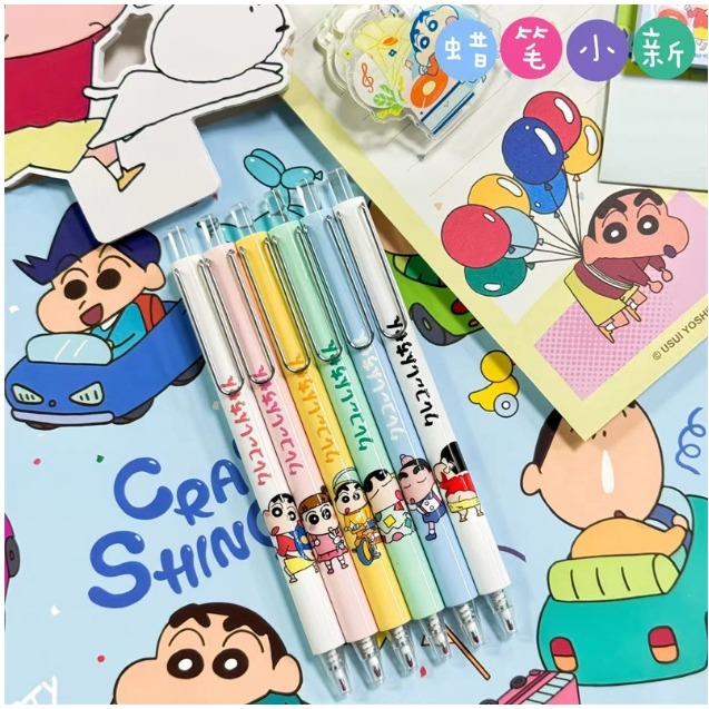 NO.040 蠟筆小新 小新 中性筆 按動 中性筆 k35限定考試 黑筆 0.5mm 快乾 速寫-細節圖2
