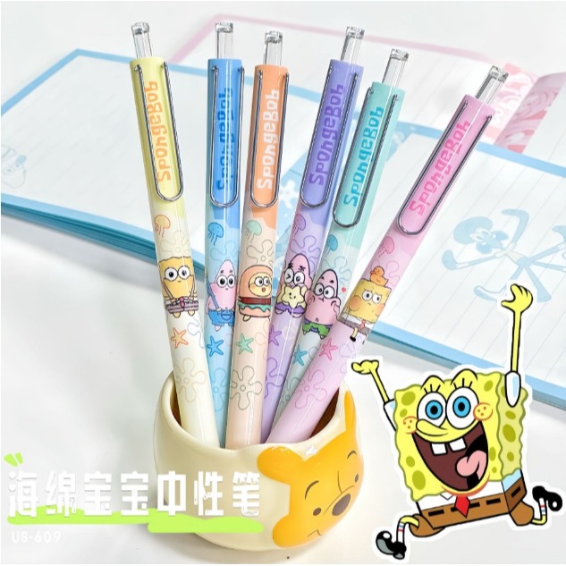 NO.609 海棉寶寶 中性筆 按動 中性筆 k35限定考試 黑筆 0.5mm 快乾 速寫-細節圖4