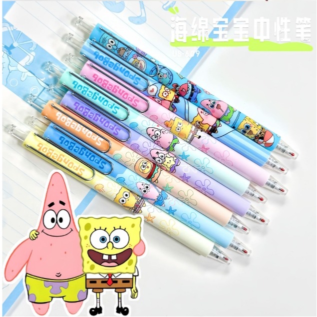 NO.609 海棉寶寶 中性筆 按動 中性筆 k35限定考試 黑筆 0.5mm 快乾 速寫-細節圖6