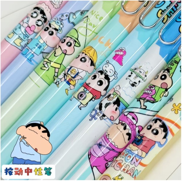 NO.610 蠟筆小新 小新 中性筆 按動 中性筆 k35限定考試 黑筆 0.5mm 快乾 速寫-細節圖5