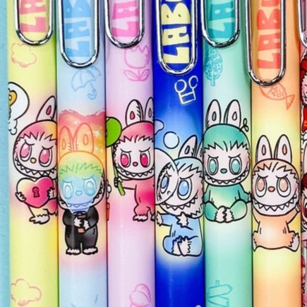 NO.630 拉布布 Labubu 中性筆 按動 中性筆 k35限定考試 黑筆 0.5mm 快乾 速寫-規格圖4