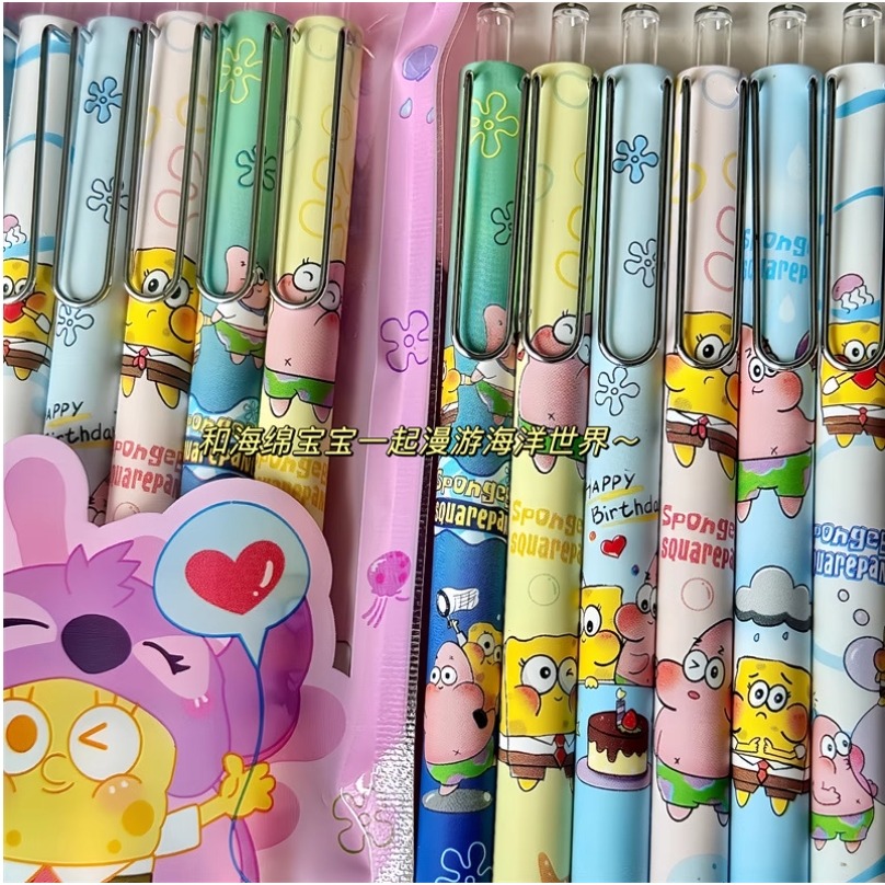 NO.1082 海棉寶寶 中性筆 按動 中性筆 k35限定考試 黑筆 0.5mm 快乾 速寫-規格圖3