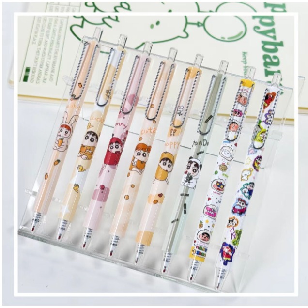 NO.1238 蠟筆小新 水果系列 中性筆 按動 中性筆 k35限定考試 黑筆 0.5mm 快乾 速寫-細節圖2