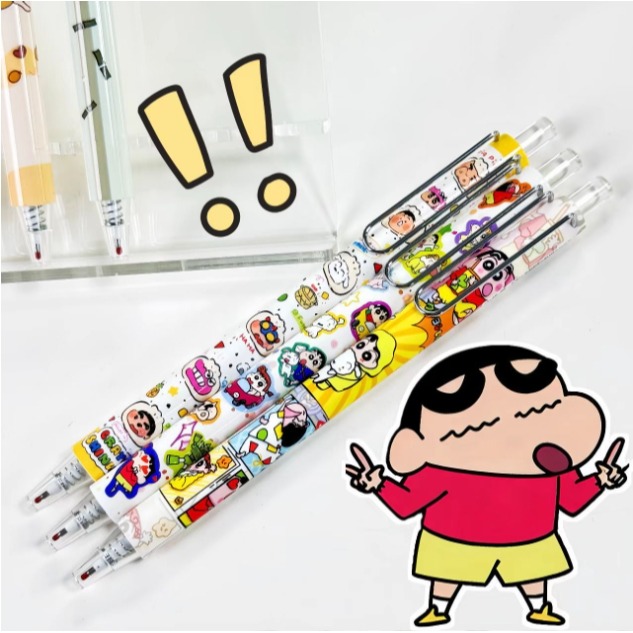 NO.1238 蠟筆小新 水果系列 中性筆 按動 中性筆 k35限定考試 黑筆 0.5mm 快乾 速寫-細節圖5