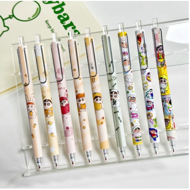 NO.1238 蠟筆小新 水果系列 中性筆 按動 中性筆 k35限定考試 黑筆 0.5mm 快乾 速寫-細節圖8