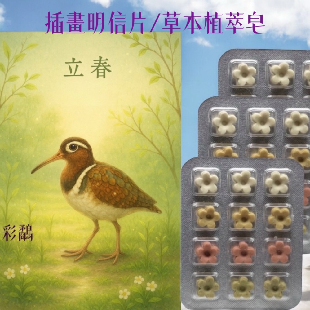 春季節氣插畫卡 草本皂 限量收藏款 天然植物香氣隨身 植粹草本皂#洗手皂#隨身皂#防疫小物#旅行皂#療愈小物#肥皂-規格圖8
