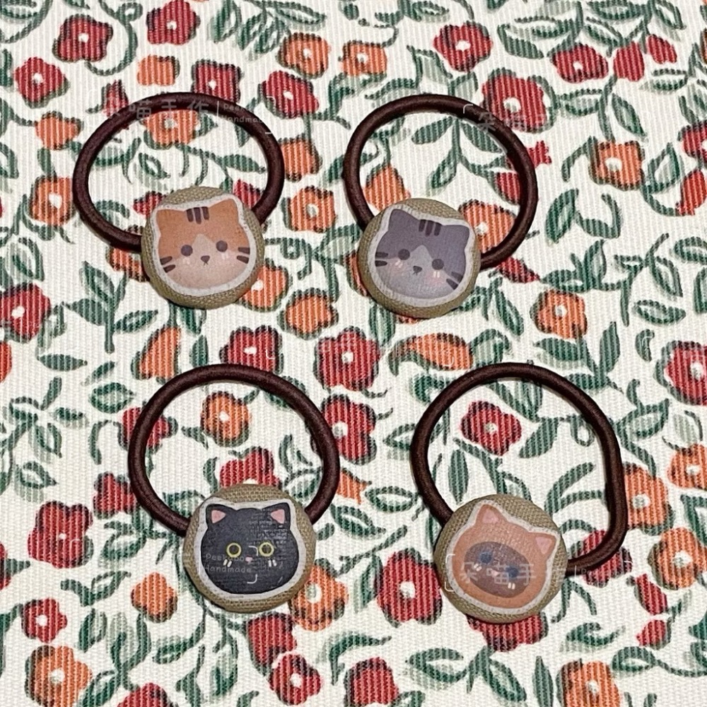 獨家手繪 🐈貓咪 釦釦綁 5色 大綁-細節圖5