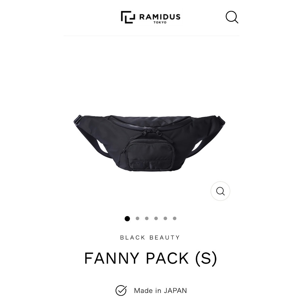 日線RAMIDUS 東京 BLACK BEAUTY黑色 2way FANNY PACK 全新含吊牌❤️-細節圖3